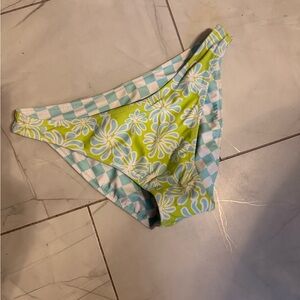 Floral and Checkered Bikini Bottom